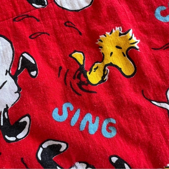 Vintage Snoopy & Woodstock Come Dance With Me Baby Sleeping Bag Red 30x65 FLAWS - Picture 6 of 13